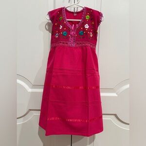 Floral Embroidered Pink Girl Dress.